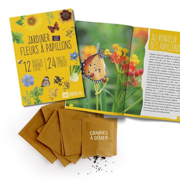 Rädisa och Nasturtium - Butterfly Flower Seed Box Gul