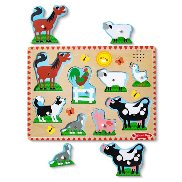 Melissa & Doug - Äänellinen maatilaeläinpuzzle Röd