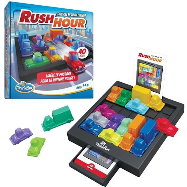 ThinkFun Rush Hou-Logic-spel-Pussel-Trafikstockning-40 utmaningar 4 nivå-1 Spelare eller mer-från 8 år-Ravensburger-Mixed-6600 Blandad