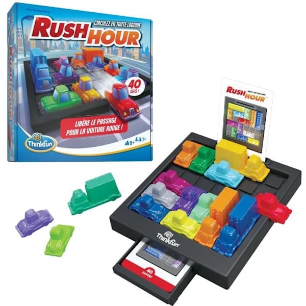 ThinkFun Rush Hour - Logiikkapeli - Palapeli - Ruuhka - 40 haastetta 4 tasolla - 1 pelaaja tai enemmän - alkaen 8 vuotta - Ravensburger - Sekalainen Blandad