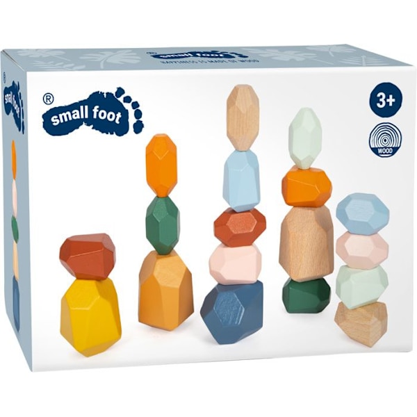Balansstenar i trä - Montessoriblock Flerfärgad