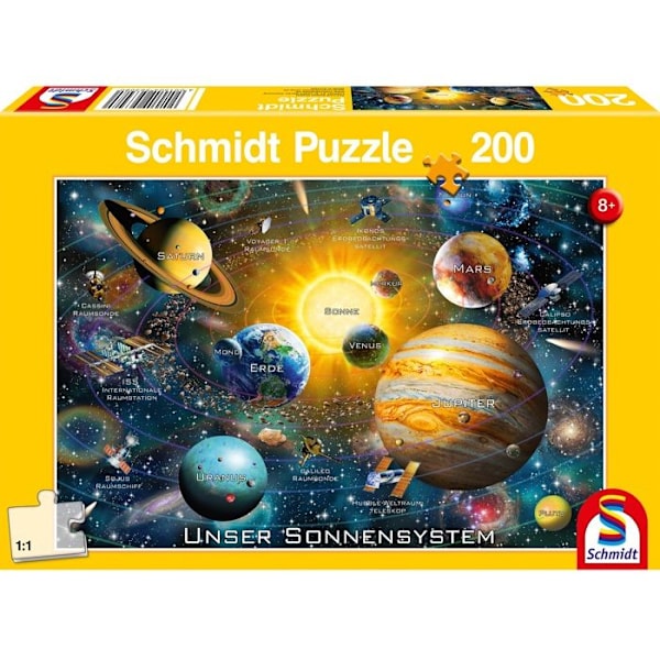 Puzzle Solaire Schmidt Spiele - 200 palasta - Lapsille - Tiede ja Avaruus Monivärinen