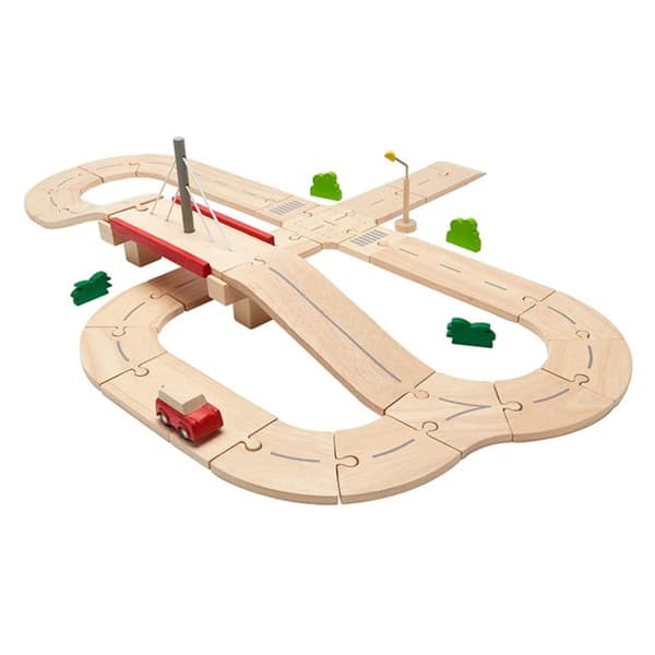 Plan Toys - Road set - TROUSSELIER beige