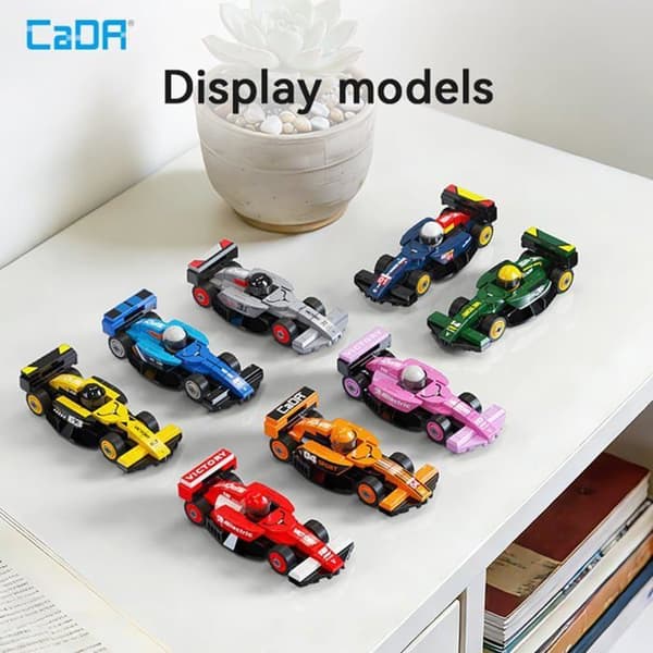 CaDA - Sæt med 8 mini racerbiler til at bygge - TOOPIZ Blå