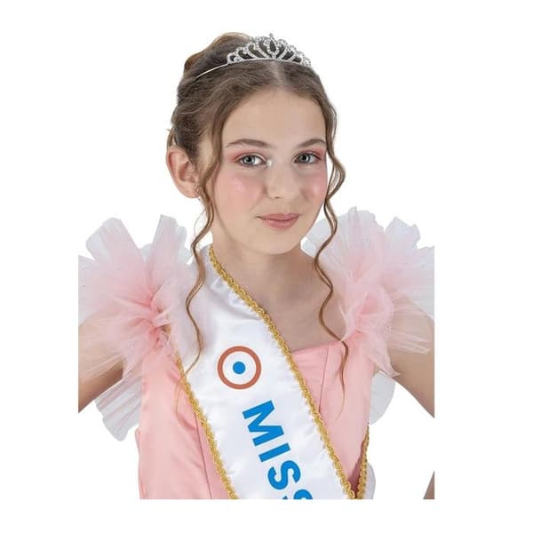 Kostym Klänning Miss Frankrike rosa flicka Ros 9-10 år gammal