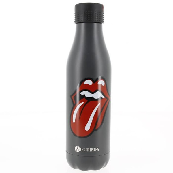 "Gourde d'hydratation Bottle up ranskalainen suudelma mattopuolilla 500ml - Pariisin taiteilijat UNIQUE Tummanharmaa" Grå, röd och vit