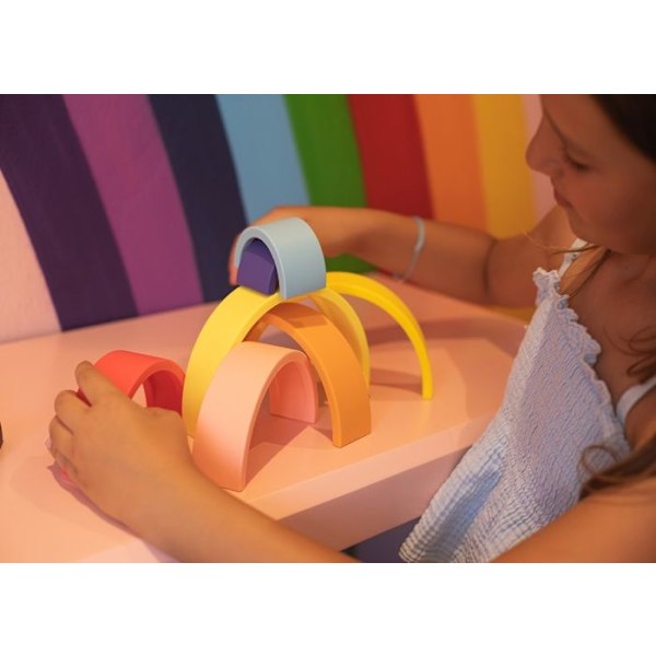 Little L - Multicolored Silicone Rainbow - COOL KIDS PROJEKT Gul