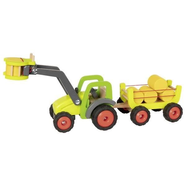 Traktor med hövagn - GOKI - För barn från 3 år - Vit - 2 års garanti