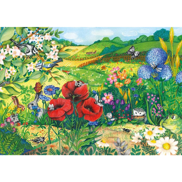 Michèle Wilson Pussel - Äng i blommor - WILSON JEUX kastanj