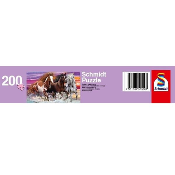 Puzzle Dyr - SCHMIDT - Trio af vilde heste - 200 brikker - Lilla - Barn Violett
