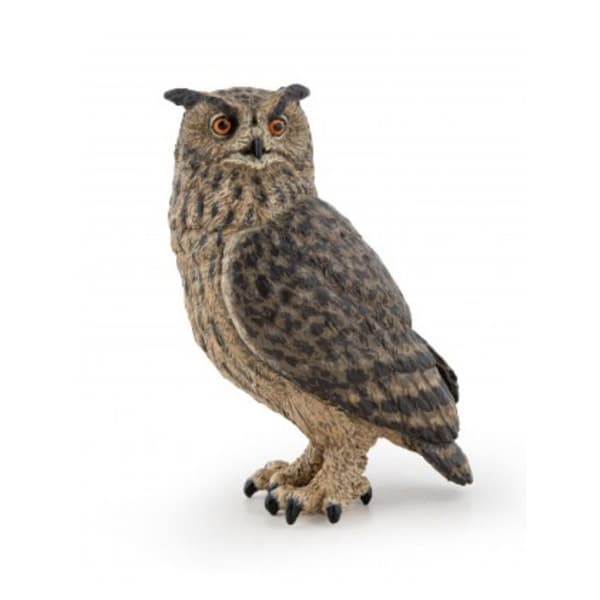 Figur - PAPO - Uggla - Ultra realistisk - Handmålade - 6.5 cm brun