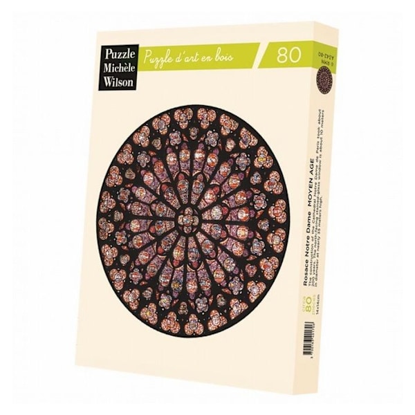 80-bit konstpussel - Notre Dame Rose Window Svart