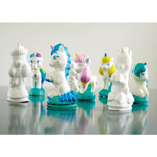 Kreativ box - Mako Moulages - My Unicorns - 5 latexformar - Pearly färger - Made in France Vit