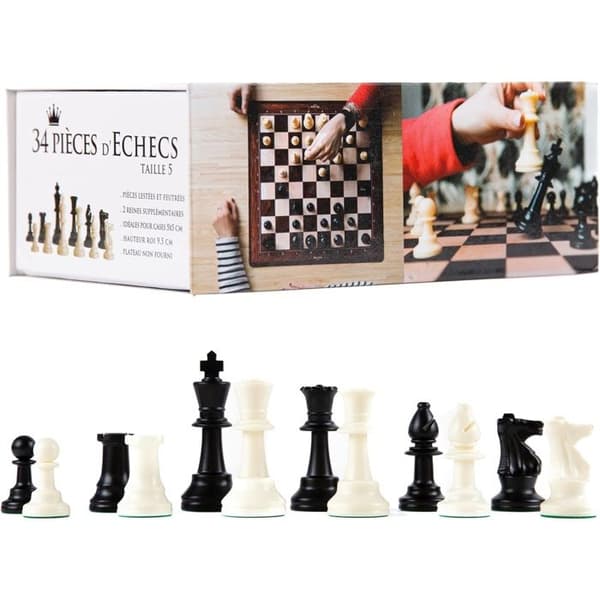 Wilson Jeux - Plastschackpjäser T5 Kung 95 mm Vit