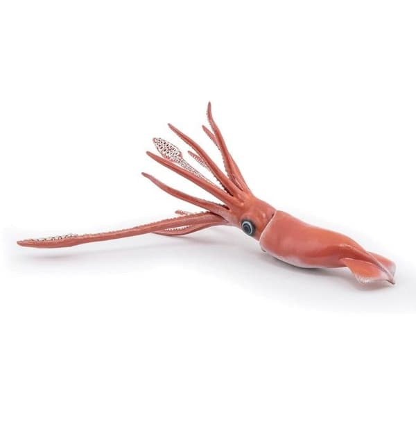 Figurine kæmpe blæksprutte Orange, vit och svart