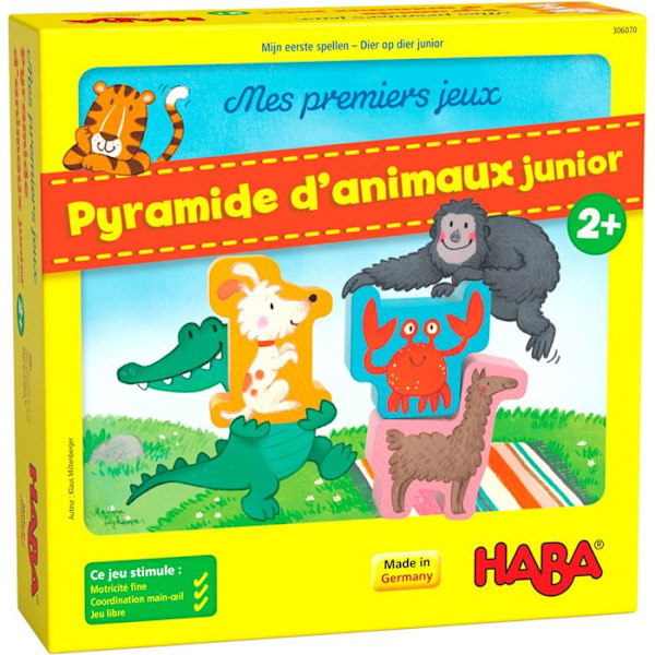 HABA - Ensimmäiset pelini - Eläinpyramidi Junior - Tarkkuuspeli - 2 vuotta ja enemmän