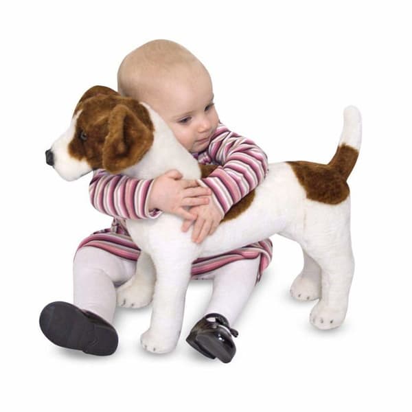 Peluche jack rusell 54 cm brun