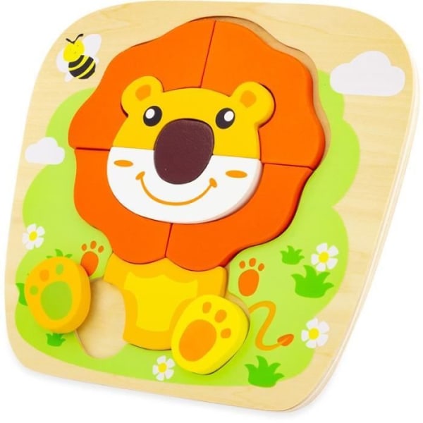 Lejonpussel i trä för bebis - Ulysses - Djur - Mindre än 100 bitar