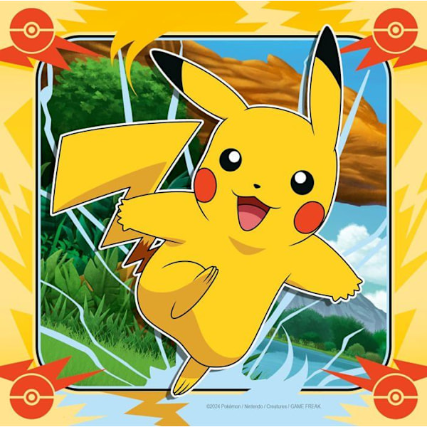 Pussel Barn - RAVENSBURGER - Set med 3 pussel med 49 bitar - Pikachu, Dracaufeu, Evoli - Från 5 år - Unisex Flerfärgad