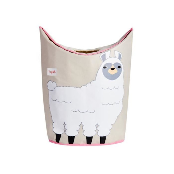 Tvättkorg - 3 groddar - Lama - Flerfärgad - Polyester - 48x56x28 cm Flerfärgad