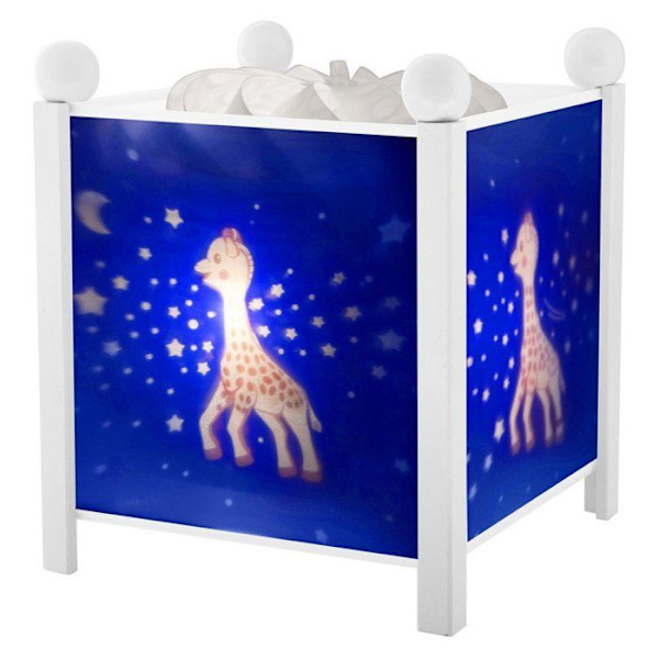 Magic Lantern Night Light - BYXA - Sophie the Giraffe - Trä - Vit - 19 cm Vit