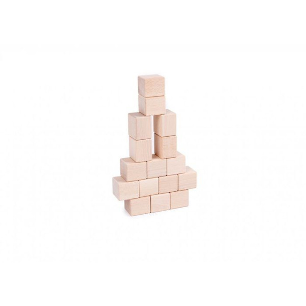 Rakennuspalikat - Just Blocks - Vauvojen pakkaus Just Blocks - 16 kpl - Luonnonpuu - Alkaen 3-vuotiaille Beige