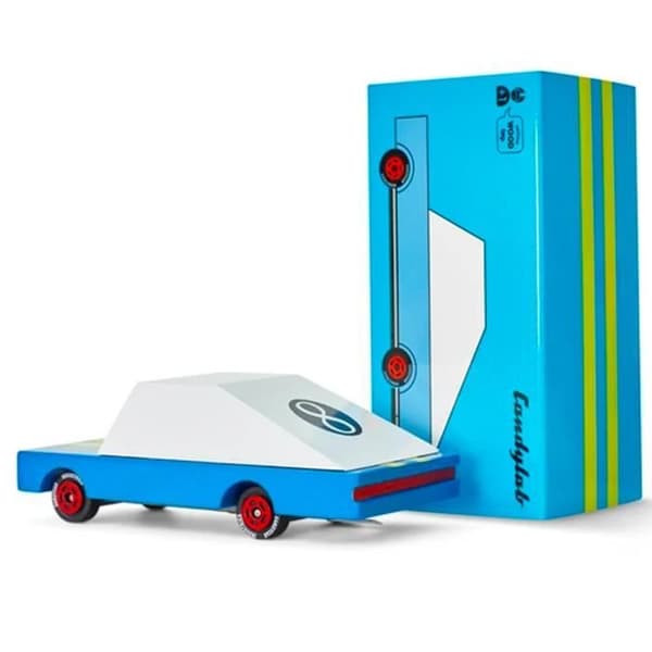 Lille træbil Candylab Candycar - Blå Racer - Til børn og voksne Blå