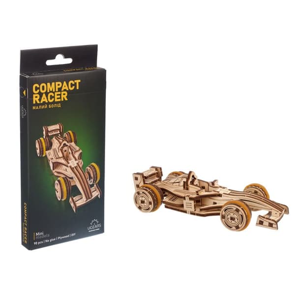 Compact Racer - Ugears - 3D puslespil i træ beige