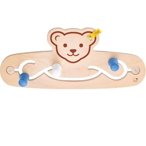 Klädhylla i trä - SELECTA - STEIFF - Modern design - 5 knappar - Naturligt trä