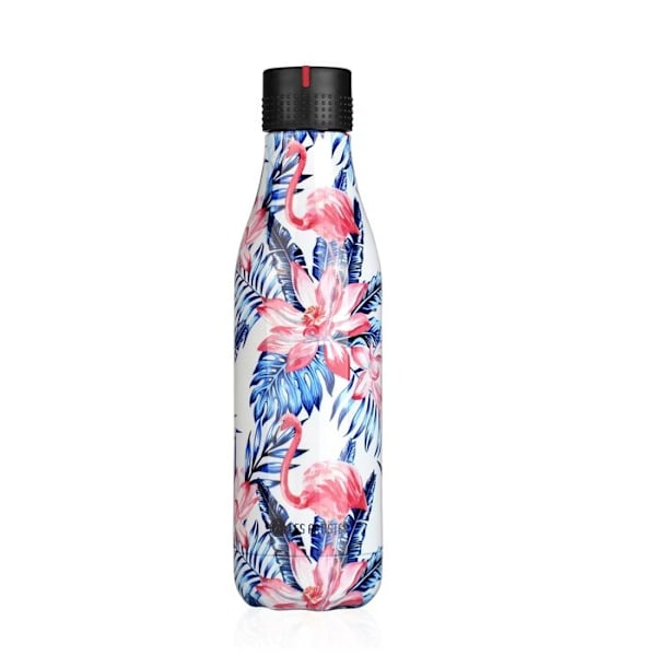 Isoterminen pullo - LES ARTISTES-PARIS - Bottle'up - 50 cl - Ruostumaton teräs - Kukat ja flamingot Blommor och flamingos