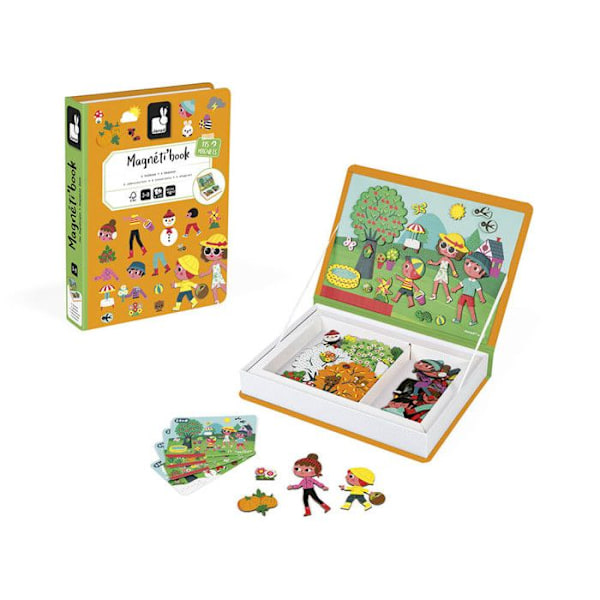 Magnetisk pedagogisk spel - JANOD - Magnéti'book 4 säsonger - Orange - Inomhus - 20 min orange