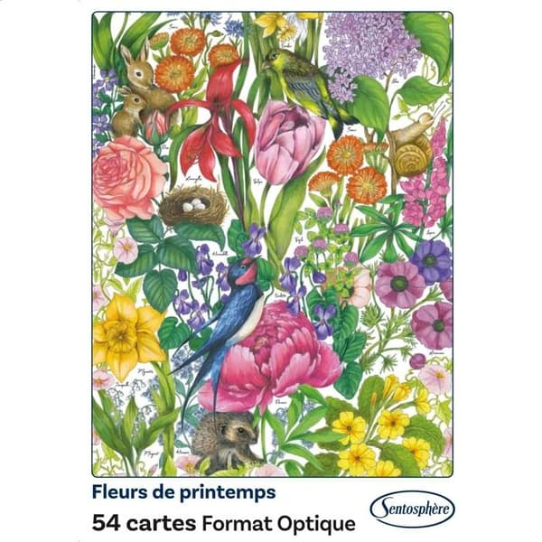 Sentosphère - Spil med 54 kort Forår Blomster - SENTOSHERE Vit