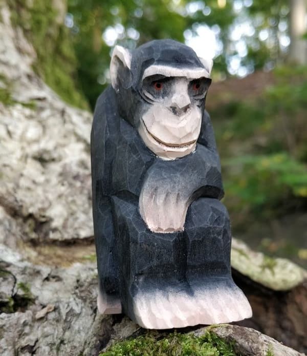 Wudimals - Schimpansfigur - K-PLAY Svart