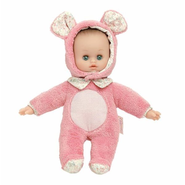 Babybadare - Petit Collin - Anibabies 28 cm 'mus' - Leksak för barn från 9 månader till 5 år - Rosa Rosa