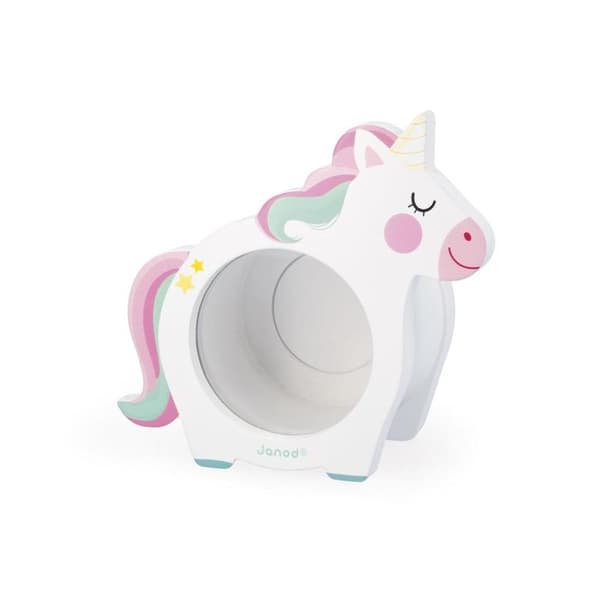 Spargris vit unicorn - Transparent ansikte Vit