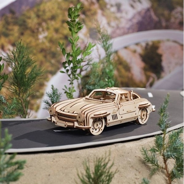 Kohdemalli - UGEARS - Siipillinen urheiluauto - 262 osaa - Puu - 14 vuotta ja yli Beige