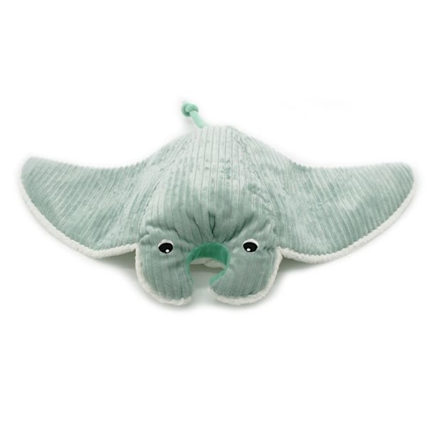 Les Déglingos - Plysch Ptipotos Manta ray och dess babymynta - GLOBE TROTOYS Grön
