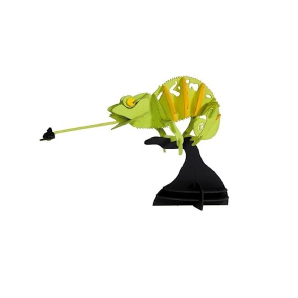 Fridolin - 3D-modell i papper Grön kameleont Grön