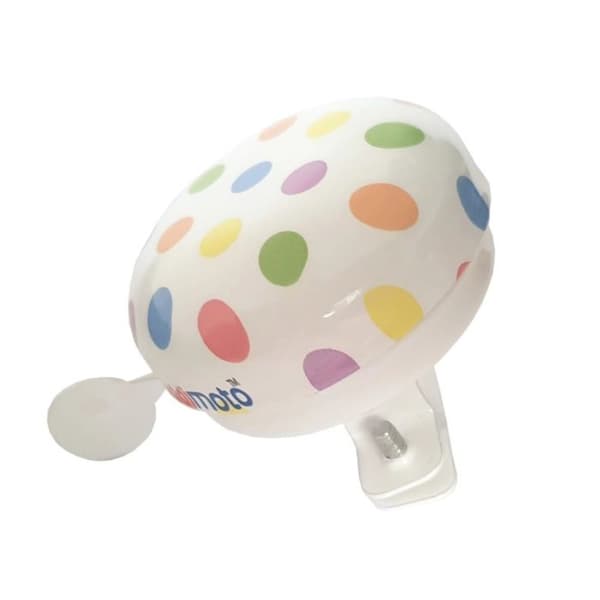 Kiddimoto - Sonnette Cykel Pastel Dotty Vit
