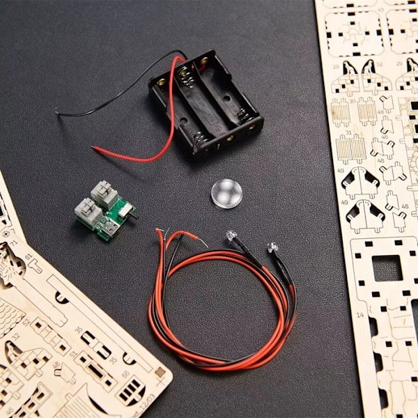3D-palapeli 340 osaa Ugears Aleksandrian majakka valolla Puu Beige