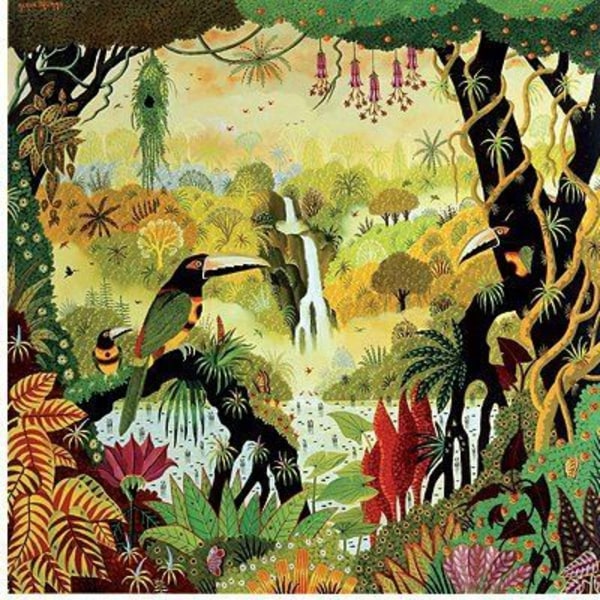 80 pusselbitar Alain Thomas Toucan vid vattenfallet