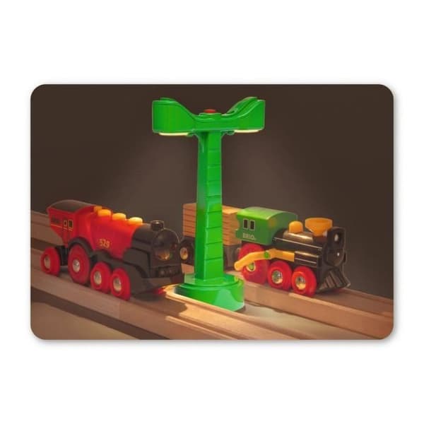 järnvägsbelysning för träjärnväg - BRIO WORLD - Dubbelbelysning - BRIO World spår Blå