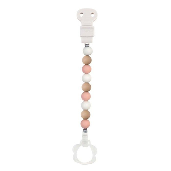 Nattou - Vaaleanpunainen valkoinen beige silikoninen tuttipullo Rosa