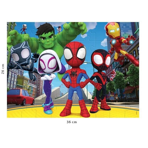 Puzzle Spidey ja hänen ystävänsä 45 palasta - Sarjakuvat ja animaatiot - NATHAN - Alkaen 5-vuotiaista Flerfärgad
