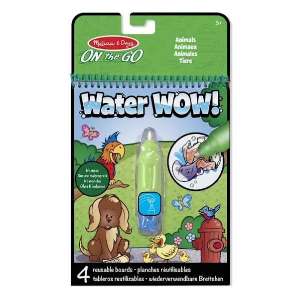 MELISSA & DOUG Veden avulla paljastuva piirustustabletti - Eläimet Flerfärgad