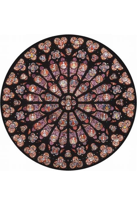 80-bit konstpussel - Notre Dame Rose Window Svart