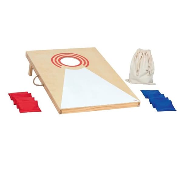Kastspel Cornhole med 8 påsar - GOKI - Röd - Trä - 2 spelare - Från 5 år beige