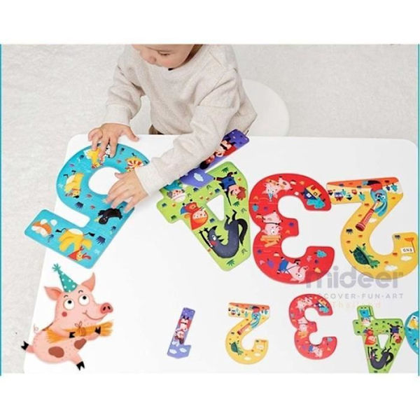 Puzzle 12345 tarinoita MIDEER - Eläimet - 3-vuotiaille ja vanhemmille - Alle 100 palapeliä Flerfärgad