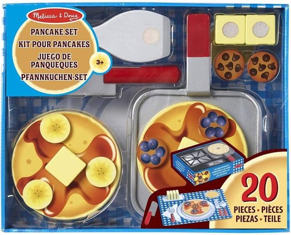 Melissa & Doug - Puinen pannukakkusetti Grå
