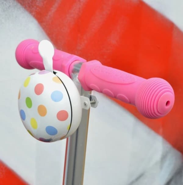 Kiddimoto - Sonnette Cykel Pastel Dotty Vit